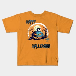 Spooky Pumpkin Happy Halloween Kids T-Shirt